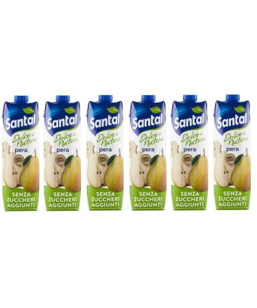 Parmalat Santal Fruit Juice Pera Dolce di Natura Zero Sugar Added Pears Fruit Juice No Added Sugar Refreshing Drink Tetrapack 1000 ml