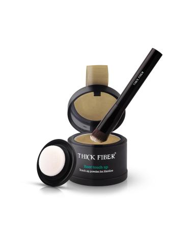 THICK FIBER Root Touch Up & Hairline Poudre avec pinceau 4 g Couvre les racines grises et les cheveux clairsem s R sistant la transpiration et l'eau Correcteur de cheveux pour taches chauves Blond 1 unit (Lot de 1)