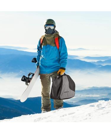 PENGDA Ski Boot Bag - Waterproof Travel Bag for Ski and Snowboard Boots with Helmet, Goggles, Gloves Compartments - Black Grey - Buy Online on GoSupps.com