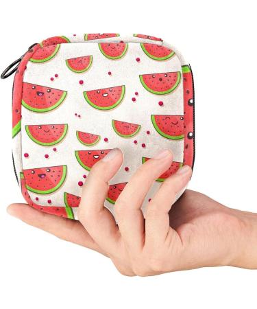 Watermelon Slices Storage Bag - Portable Menstrual Pad & Cup Bag for Women Teens & Girls | Stylish & Functional Zip Pouch - Buy Online on GoSupps.com