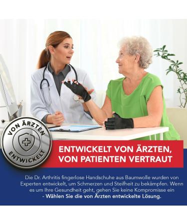 Doctor-Designed Compression Gloves for Arthritis & Tendonitis - Comfortable Fingerless Support (1 Pair Size S) - Buy Online on GoSupps.com