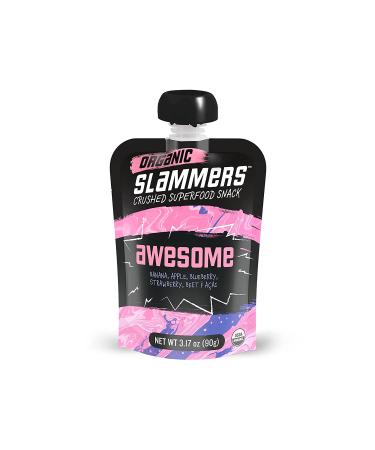 Slammers Organic Superfood Fruit & Veggie Snack Squeeze Pouch - Strawberry & A a - Vegan Non-GMO Gluten-Free - 3.17oz (12 Pack) - Buy Online on GoSupps.com