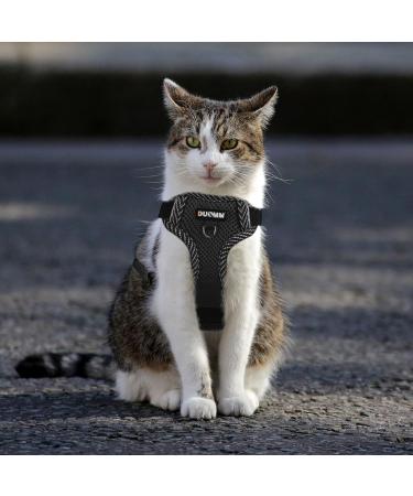 Adjustable Reflective Black XL Cat Harness and Leash Set - Escape Proof Vest for Cats and Dogs - Buy Online on GoSupps.com