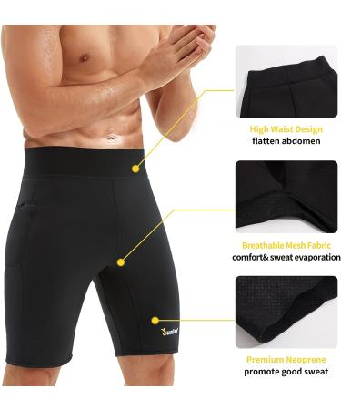 Men's Neoprene Workout Sauna Shorts | Hot Sweat Thermo Body Shaper for Gym | XX-Large Black - Buy Online on GoSupps.com