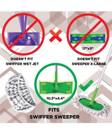 Millifiber Microfiber Reusable Mop Pads | Compatible with Swiffer Sweeper Mops | 2-Pack Washable Pads for Wet & Dry Use | Mop Not Included - Buy Online on GoSupps.com