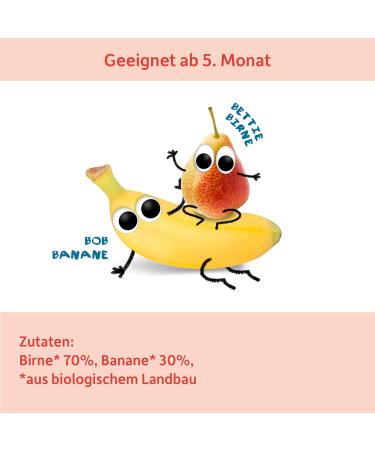 Freche Freunde Organic Pear & Banana Baby Porridge (6 x 190g) | Perfect for Babies 5 Months+ - Buy Online on GoSupps.com