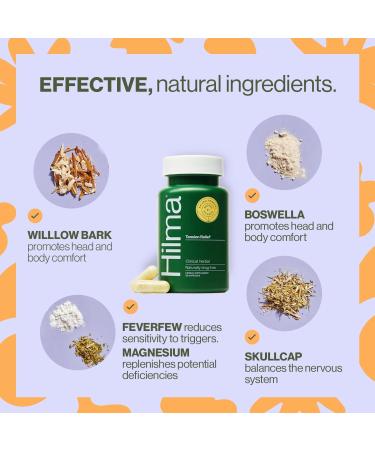 Hilma Natural Tension Headache Relief - Vegan Supplements with Magnesium Boswellia & Feverfew - 50 Count - Buy Online on GoSupps.com
