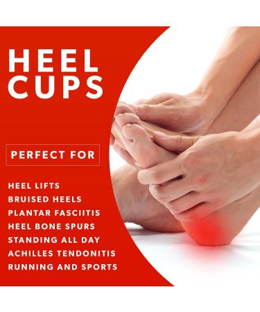 Silicone Heel Cups for Plantar Fasciitis - Comfortable Insoles for Heel Pain Relief - Medium Size Heel Cushions - Buy Online on GoSupps.com