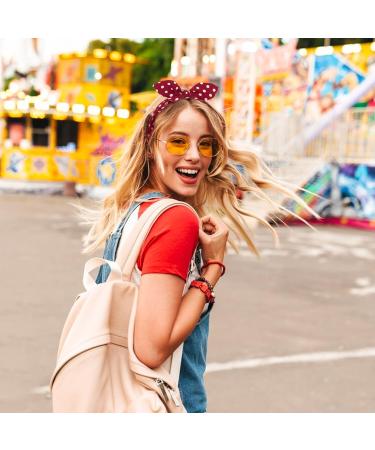 Buy Vintage Rockabilly Hair Bands - 4 Pcs Wide Headbands for Women | Dots Loop Hair Accessories in Black Pink Red Dark Blue - Buy Online on GoSupps.com