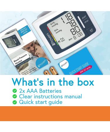 iProven Wrist Blood Pressure Monitor with Large LCD Display - Portable & Easy to Use - Adjustable Cuff 5.3-8.5 Inch - Automatic Machine with Irregular Heartbeat Detection - Buy Online on GoSupps.com