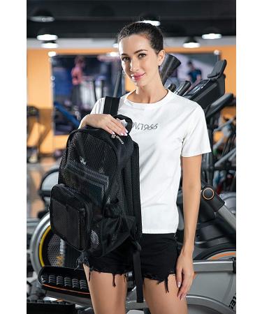 Heavy Duty Mesh Backpack for Commuting, Swimming, Travel, Beach, Outdoor Sports - Black - Buy Online on GoSupps.com