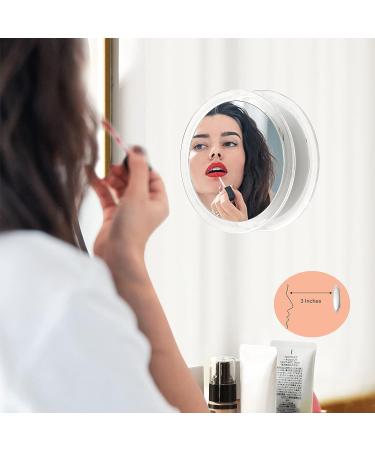 6-Inch Snowflakes Travel Magnifying Mirror with 15x Magnification and Suction Cups for Easy Makeup Application and Precision Grooming - Buy Online on GoSupps.com