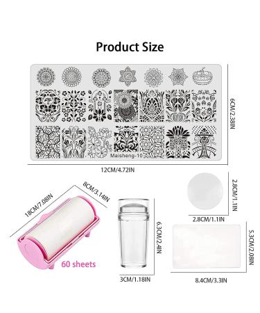 Niceneeded 12Pcs Nail Stamping Kit - 5Pcs Nature Flower Design Nail Art Stampers for Stunning Nail Designs - International Shipping Available - Buy Online on GoSupps.com