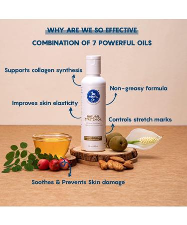 The Moms Co. Natural Stretch Oil 7 in 1 Natural Bio Oil - Clinically Proven Formula - Australia-Certified Toxin-Free and Mineral-Oil-Free Elasticity Belly Oil 100 ml - Buy Online on GoSupps.com
