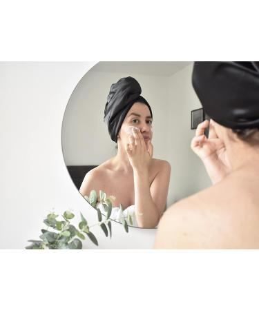 Dreamy Locks Black Hair Wrap Towel Turban - Silky Finish, Ideal for Long Hair - Buy Online on GoSupps.com