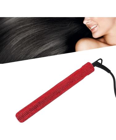 Professional 2-in-1 Hair Straightener & Curler - Red Rhinestone Flat Iron Adjustable Temperature Auto Shut Off US Plug 110V - International Shipping Available - Buy Online on GoSupps.com