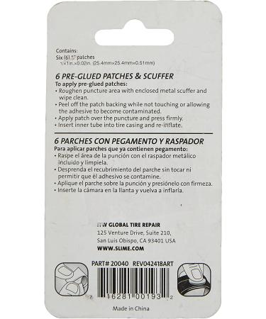 Slime 20040 SKABS Pre-Glued 1-Inch Patches - Pack of 6 | Repair Kit for Quick Fixes - Buy Online on GoSupps.com