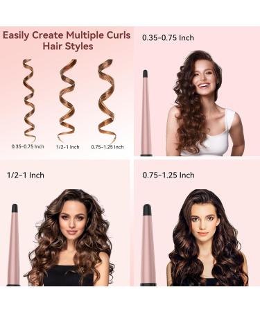 Hair Curler 25 mm Tapered Hair Wand Curling Iron with LCD Display Double Voltage 110-240V Wand Curler Instant Heating Up to 100 C-230 C 1 1/4 Inch Hair Curling Wand Wand Curler 25 mm(0.5-1 Inch) - Buy Online on GoSupps.com
