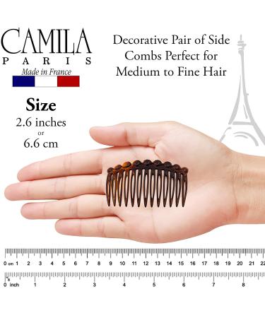 Camila Paris CP33/2 French Hair Side Comb - Small Tortoise Shell - Strong Hold Hair Clip for Women - Made in France - Buy Online on GoSupps.com