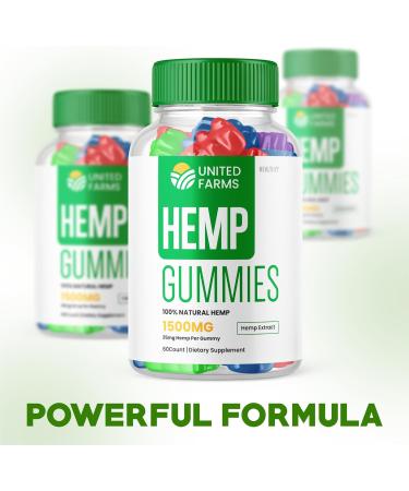 (5 Pack) United Farms Gummies - Official Formula - United Farms Hemp Gummies High Performance Blend United Farms Hemp 500mg Extra Strength Formula 25mg Hemp Per Gummy 1500mg Hemp Per (300 Gummies) - Buy Online on GoSupps.com