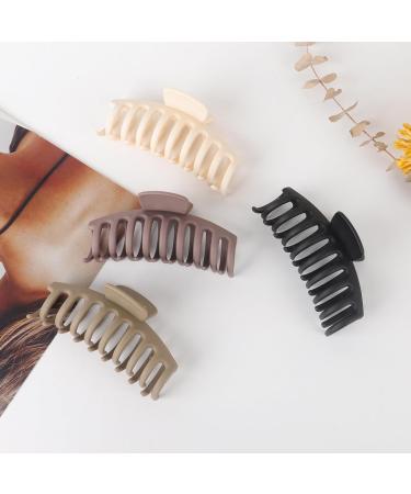 Aimike 4-Piece Slipproof Hair Clips for Women - 11cm Large Hair Styling Accessories for Thick Long Hair - Strong Hold Neutral Patterns - Buy Online on GoSupps.com