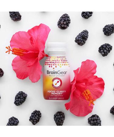 BrainGear Brain Booster Nootropic Supplement - Natural Blackberry Hibiscus - 1 Bottle - Buy Online on GoSupps.com