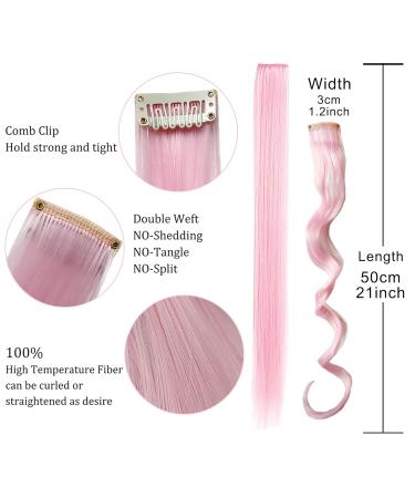 Colorful Rainbow Wig Pieces - Clip-in Highlights for Women & Girls | Lskjmo Synthetic Hair Extensions - Buy Online on GoSupps.com