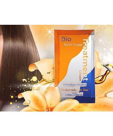 14pcs Extra Deep Repair Gold Keratin Hair Treatment Mask - For Extremely Dry, Damaged Hair & Split Ends - New Formula for Shiny, Smooth, Beautiful Hair - Buy Online on GoSupps.com