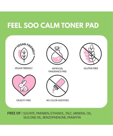 Soobeauty Soo Good 'Feel Soo Calm' Toner Pad (70 Pads) - Cabbage Water Extract, Vegan, Fragrance-Free - Buy Online on GoSupps.com
