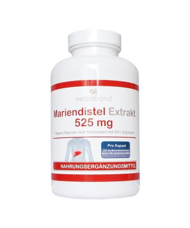 Milk thistle extract 525 mg - 80% silymarin (420mg) - 200 vegetarian capsules - free from release agents and fillers