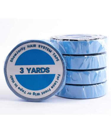 ShowJarlly 1 Roll Double Sided Adhesive Lace Front Support Tape Roll Wig Blue Tape (1.0 CM *3 Yards) Blue comfort 1.0 CM *3 Yards