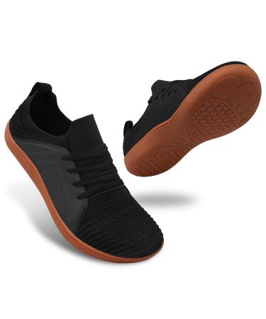 relxfeet Men's Barefoot Shoes Minimalist Cross-Trainer Shoes Wide Toe Walking Shoes Zero Drop Sole Trail Running Sneakers 11 Wide Black Rubber