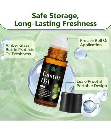 Organic Castor Oil Roll On 30ml (1 fl. oz) Pure Cold Pressed Roll On Castor Oil Organic Castor Oil Roller Ball for Skin Scalp Neck Hands Joints Waist & Belly Moisturizing Care - Buy Online on GoSupps.com
