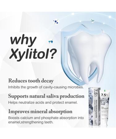 2PCS Hydroxyapatite Toothpaste 7.5 for Enamel Protection Fluoride-Free Toothpaste for Sensitive Teeth Fresh Breath Mild Mint Flavor 4.23 oz - Buy Online on GoSupps.com