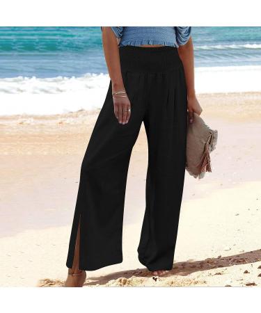 KICILVS Wide Leg Linen Pants for Women - Black XX-Large - Buy Online on GoSupps.com