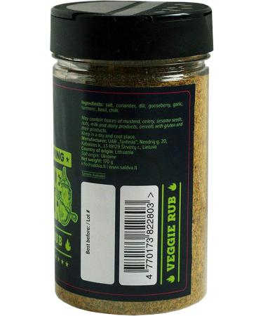Veggie War BBQ Veggie Rub - 100% Natural Vegetable Seasoning - Amazing Blend Of Spices for Perfect Vegetable Dishes - Large Jar (170g) Veggie War - Veggie Rub - Buy Online on GoSupps.com