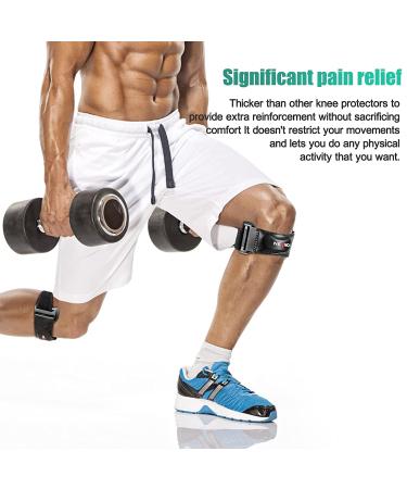 NEENCA 2 Pack Patella Knee Strap with Premium Leather and Gel Pad - Knee Support for Hiking, Basketball, Running - AC-57 (Pair) - Buy Online on GoSupps.com