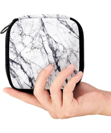 GIAPB Period Bag Sanitary Napkin Storage Holder | Period Makeup Pouch | Black White Marble Color - Buy Online on GoSupps.com