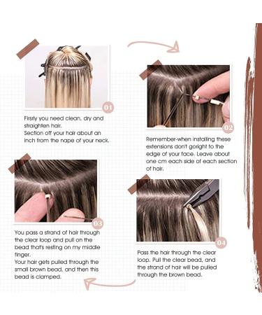 Buy Hetto Microring Real Hair Balayage Extensions - #P17/23 Light Blond Highlights - 50cm Remy Hair Extensions for Seamless Volume - Buy Online on GoSupps.com