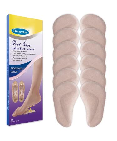 Gel Arch Support Pads Plantar Fasciitis Shoe Inserts Insole 6 Pairs Adhesive High Arch Pad Flat Feet Shoe Inserts Arch Cushions for Relieve Pressure and Foot Pain One Size Unisex (Beige) 6 Beige