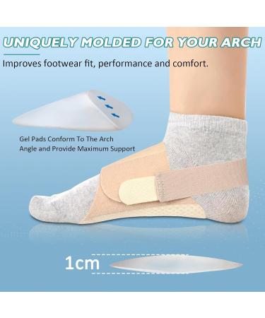 Ailaka Arch Support Braces for Plantar Fasciitis - Adjustable Compression Bands with Gel Pad for Flat Foot Pain Relief - Beige, Various Sizes - Buy Online on GoSupps.com