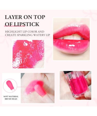 Plumping Lip Oil Hydrating Gloss Tinted Balm Care - Cherry | Nourishing Lip Glow Oil for Hydration and Repair | Christmas Gift Idea - Buy Online on GoSupps.com