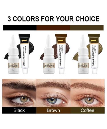 Eyebrow Tinting Kit - 2-in-1 Semi-Permanent Lash and Brow Coloring Kit in Black - Buy Online on GoSupps.com