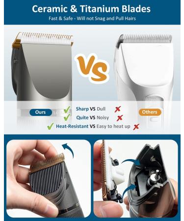 Hair Clippers, Qhou Electric Hair Cutting Kit Pro,Mens Clippers for Hair Cutting Quite LED Display Cordless Rechargeable Hair Trimmer Set Professional Barbers Grooming Kit with Hairdressing Cape(Gray) Gray2 - Buy Online on GoSupps.com