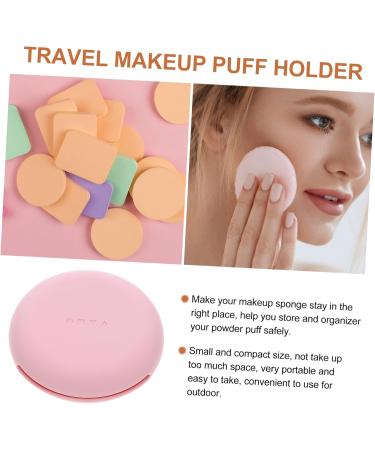 DRESSOOS Silicone Cosmetic Box Portable Makeup Sponge Holder Portable Makeup Puff Holder Silicone Beauty-blender Powder Puff Holder Small Makeup Travel Pocket Pink Cosmetic Bag Silica Gel 7.50X7.50X2.00CM Pink - Buy Online on GoSupps.com