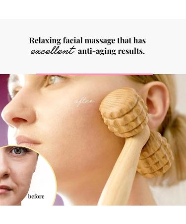 Tuuli T-Shape Wooden Roller Massager for Body and Face - Multi-Functional Facial Massager for Muscle Tension Relief and Skin Health Support - Buy Online on GoSupps.com