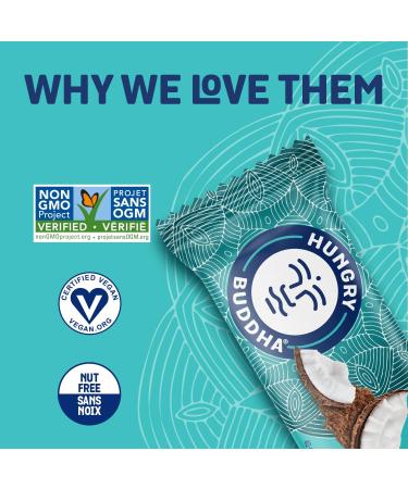 Hungry Buddha Bars - Plant Based Protein Bars - Vegan Nutrition Bars - Low Sugar Healthy Snacks - Gluten Free Snack Bars - Peanut Free - Protein Bar - Keto Bar - 12 Count Coconut Cocoa  - Buy Online on GoSupps.com