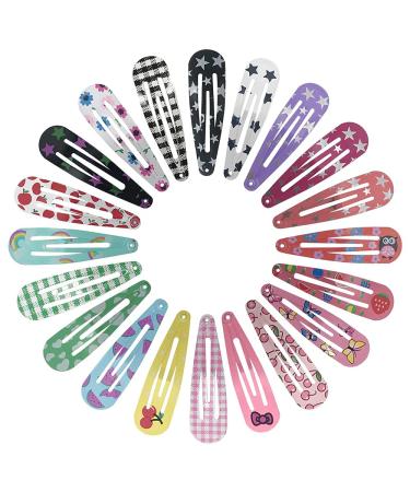 KUBOM 120-Pack Metal Snap Hair Clips for Girls, Toddlers, Kids, Women - 2 inch Colored Candy & Pattern Barrettes - HC-A1 - Buy Online on GoSupps.com