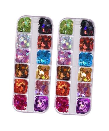 Healeved 2 Boxes Maple Leaf Sequins Maple Leaf Nail Flakes Nail Decorations for Sequins for Crafts Rhinestone Applique Sequins and Nail Face Sequins Makeup The Pet Nail Stickers Metal 12.58X6.5cm