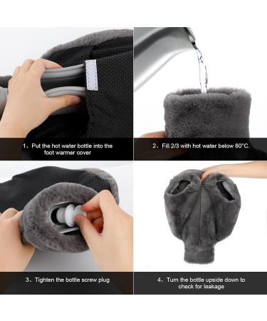 Homealexa 2L Hot Water Bottle with Soft Cover - Premium Natural Rubber, Safe & Durable for Family | Foot Design - Buy Online on GoSupps.com